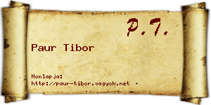Paur Tibor névjegykártya